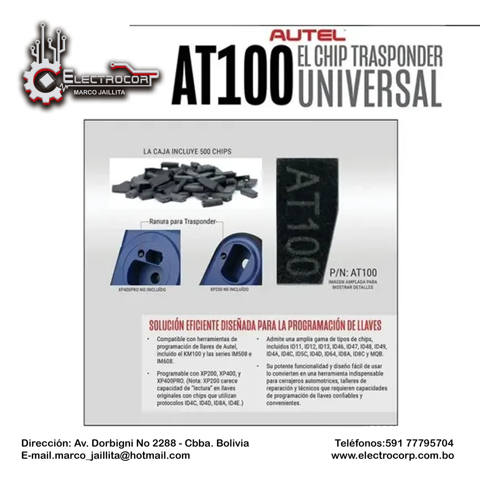 Chip Transponder Universal AT100 - Imagen 2